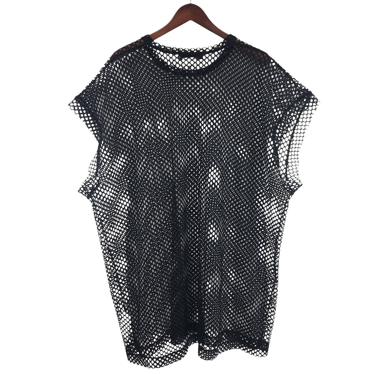 25SS オーバーサイズノースリーブメッシュ ロゴ Tシャツ スリーブレス タンクトップ