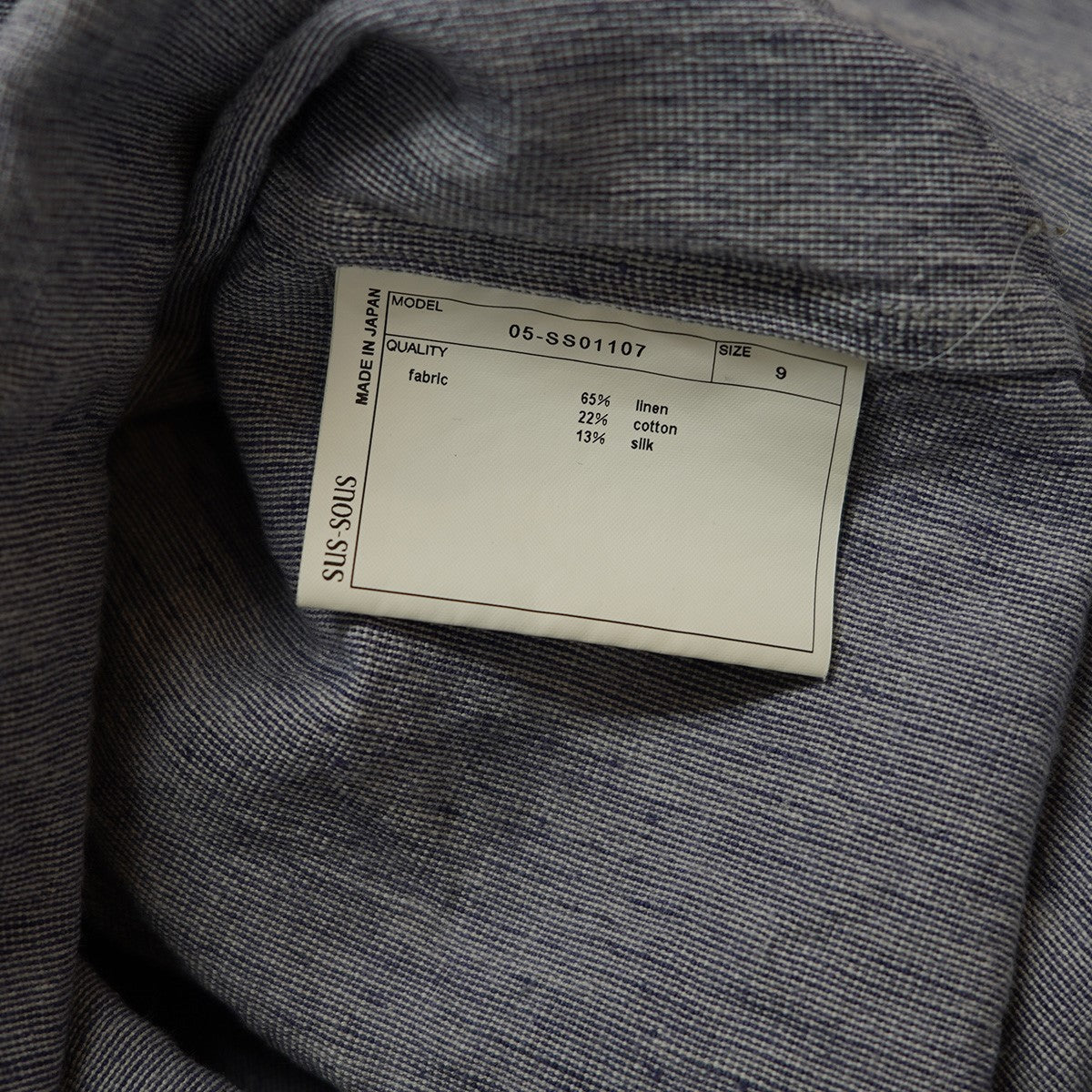 sus-sous(シュス) RAF officer shirtシルク混 リネン オフィサー