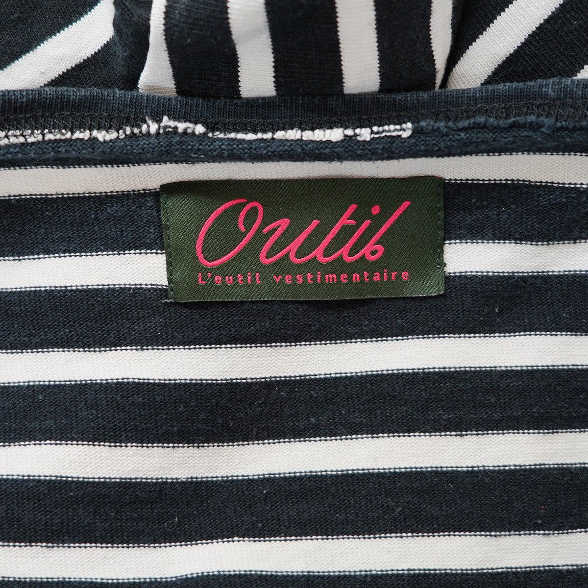 OUTIL ウティ モックネックボーダーバスクシャツ / ロングスリーブTシャツ OUTIL ウティ モックネックボーダーバスクシャツ / ロング
