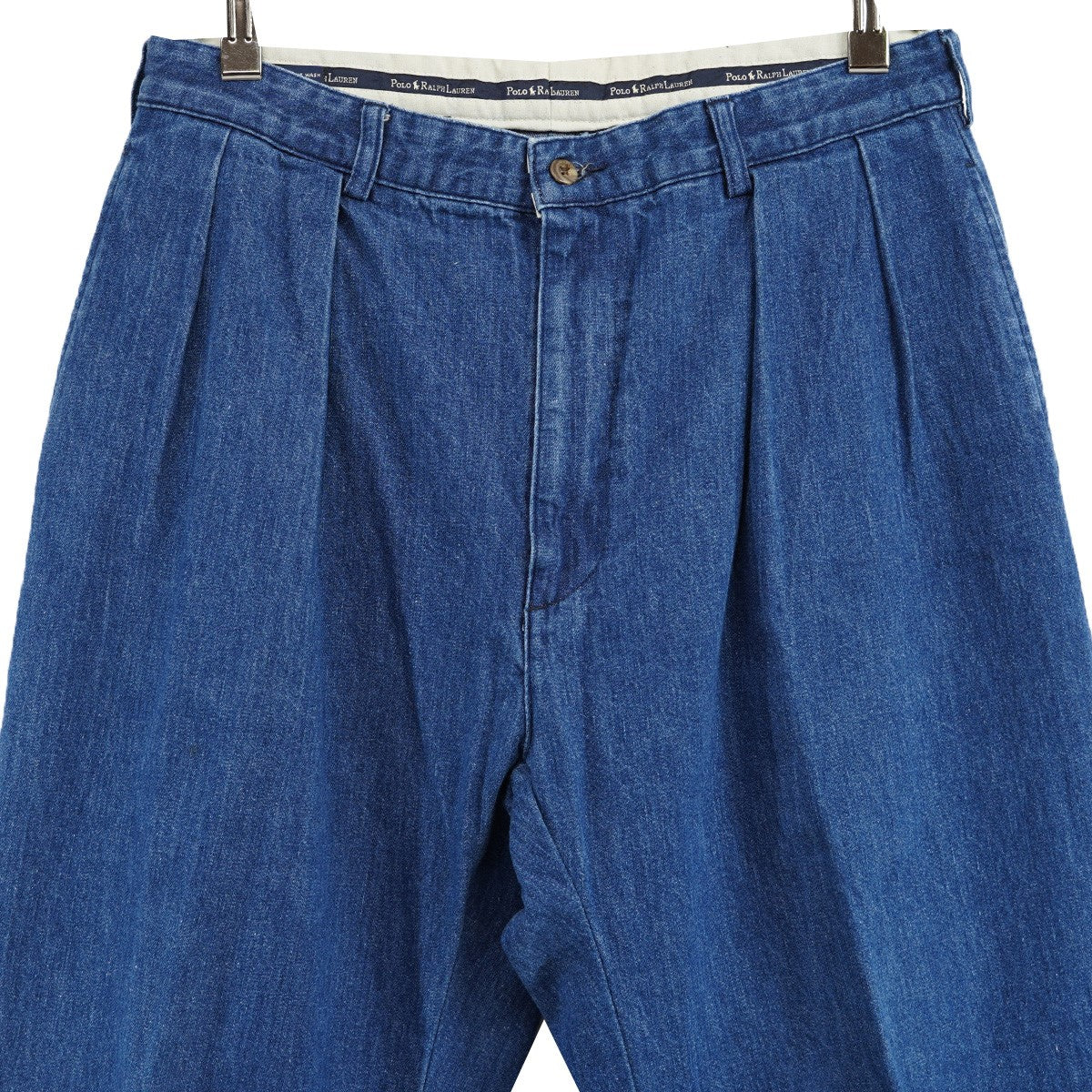 90s 00s RALPH LAUREN ANDREW デニム パンツ フェード 90's Polo Ralph Lauren 2タック デニムトラウザー 