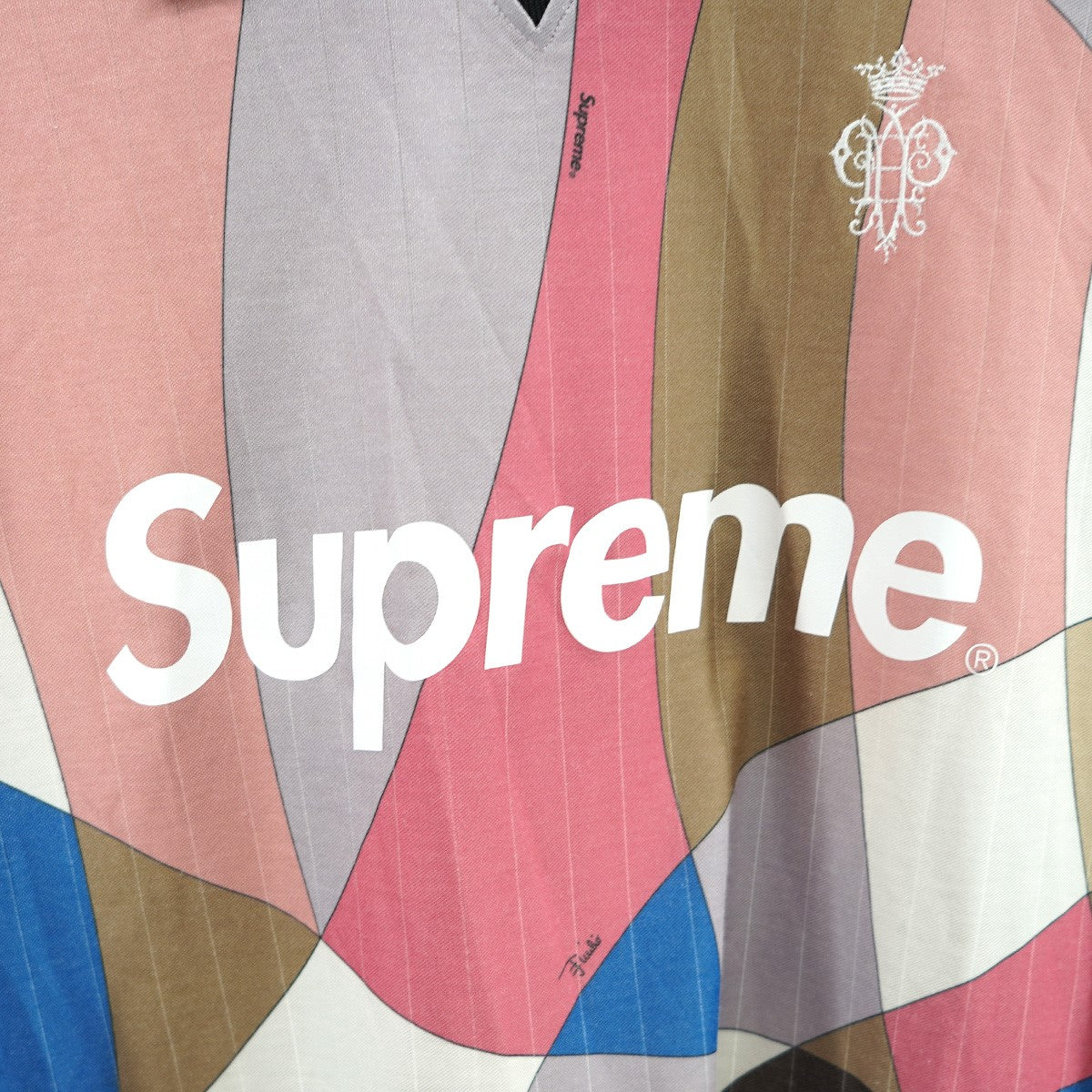 シュプリーム 21SS エミリオプッチ L サッカーゲームシャツ マルチ Supreme×EMILIO PUCCI 21SS Emilio Pucci Soccer Jerseyエミリオ