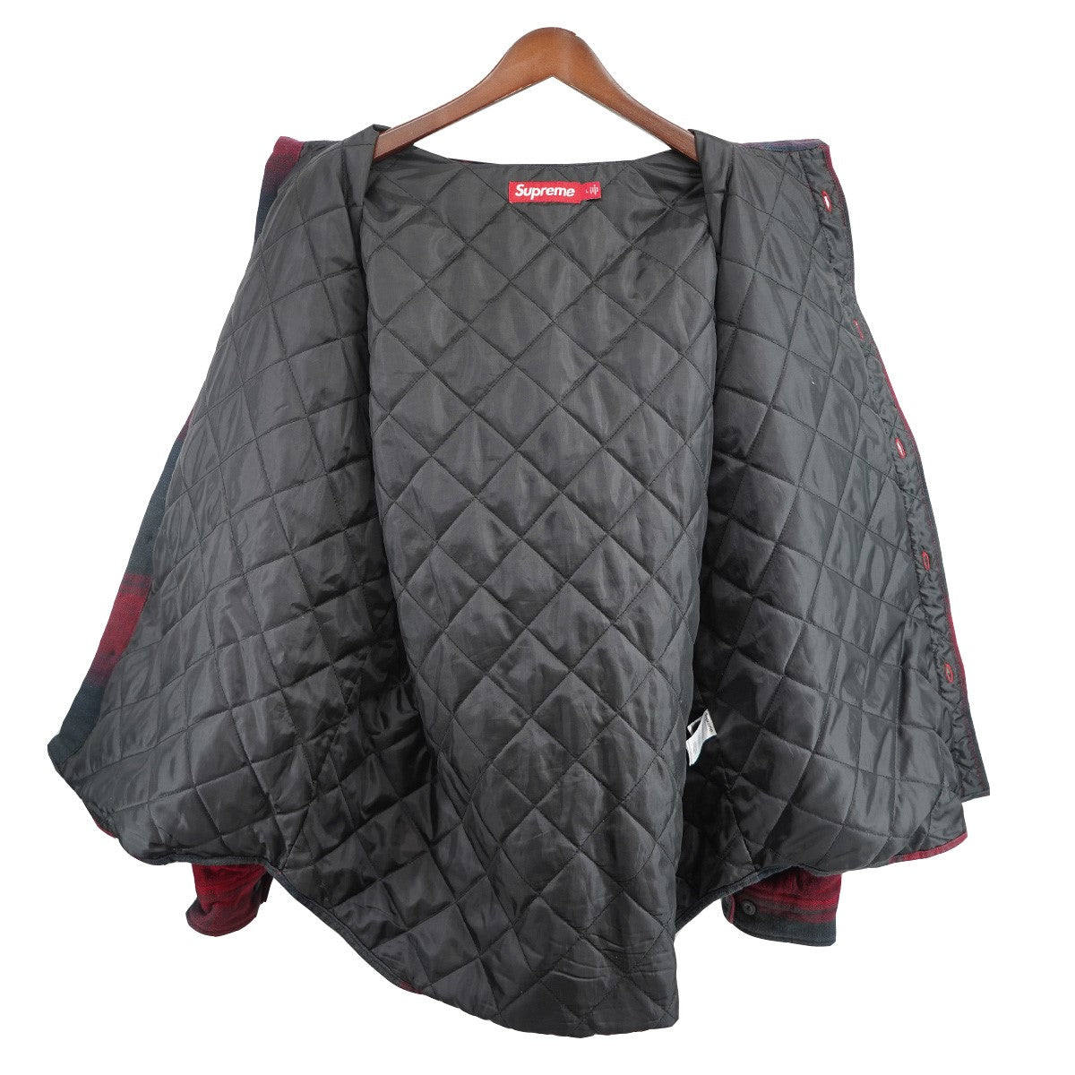 25SS Quilted Lined Hooded Flannel Shirtロゴ キルティング キルテッド チェック ラインド  フード フランネルシャツ ネルシャツ