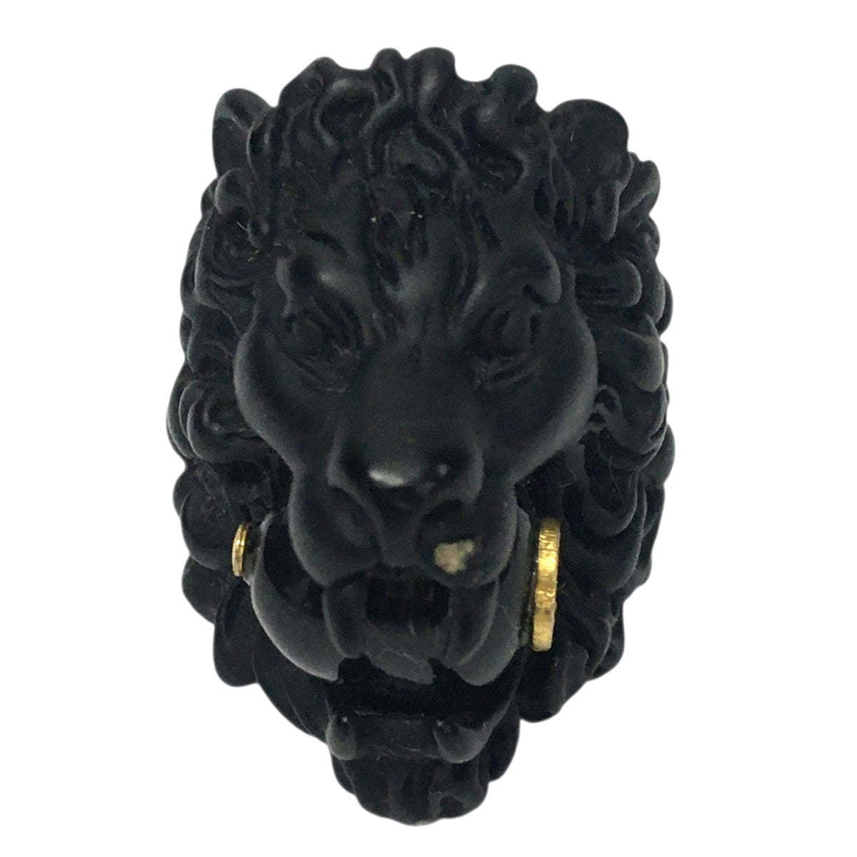 GUCCI ブラックストーン付き　ライオンヘッドリング　22号　#23 GUCCI ブラックストーン付き ライオンヘッドリング 22号 #23