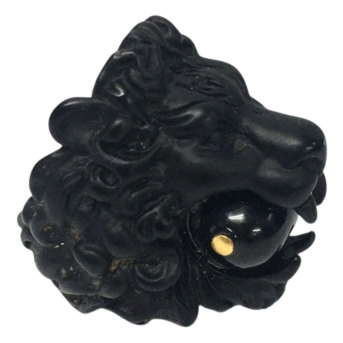 GUCCI(グッチ) Lion Head Ring With Glass Pearl ライオンヘッド