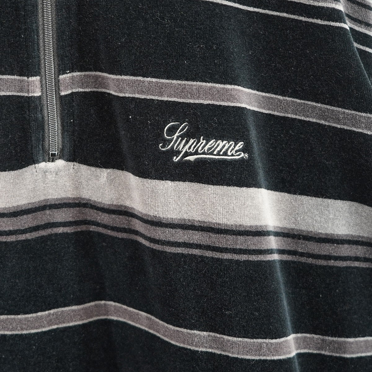 Supreme ストライプ ベロア　Mサイズ Supreme(シュプリーム) 20AW Stripe Velour Half Zip Pullover