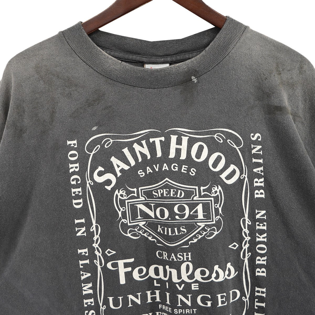 SAINT MICHAEL×NEIGHBORHOOD 25SS SS Tee STHD．FEARLESS Black