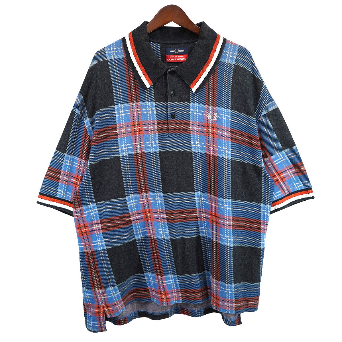 CHARLES JEFFREY LOVERBOY×FRED PERRY FRED PERRY チェック ポロシャツ 古着・中古-1枚目のアイテム画像