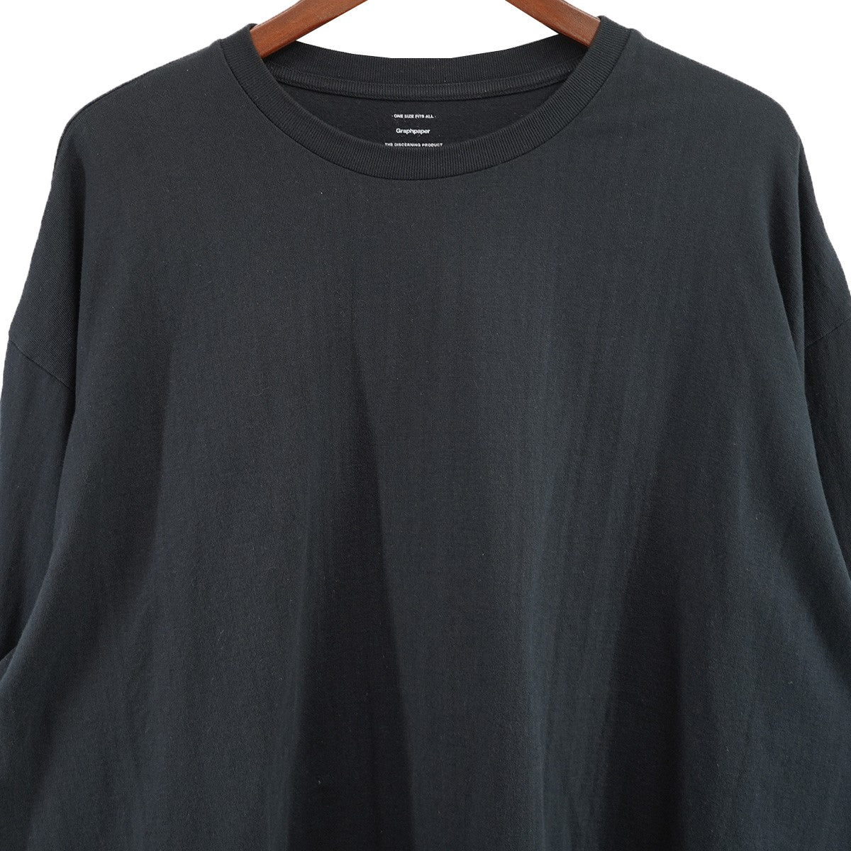 Graphpaper｜ロンT 黒 Size L（大きめ） Graphpaper (グラフペーパー) L/S Oversized Tee / ロング