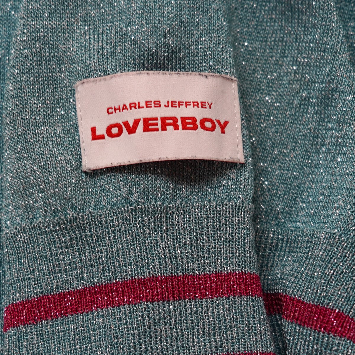 CHARLES JEFFREY LOVERBOY×FRED PERRY Glitter Knitted V Neck Jumper