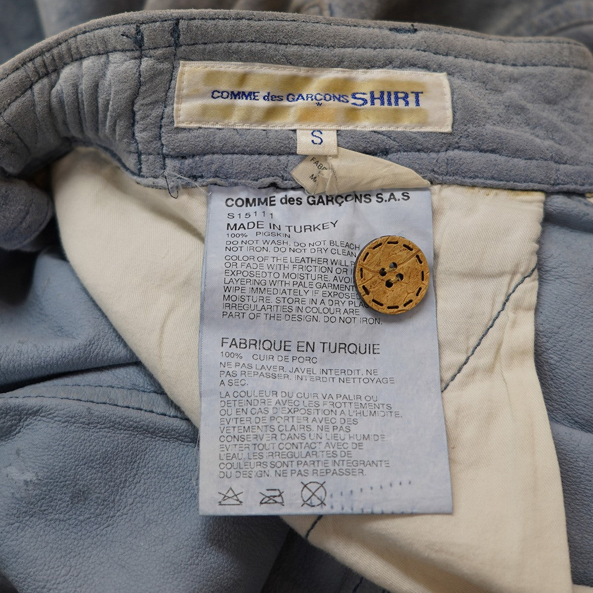 07SS Vintage Archive Old Pigskin Leather Cropped Pantsピッグレザー 加工 ショーツ ハーフパンツ レザーパンツ