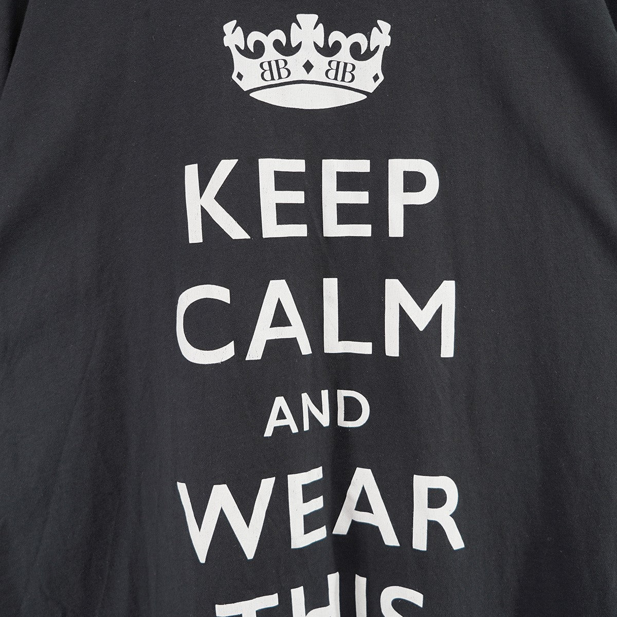 BALENCIAGA 25SS Keep Calm T-shirt UNISEXBB クラウン ロゴ オーバーサイズ Tシャツ 古着・中古-3枚目のアイテム画像