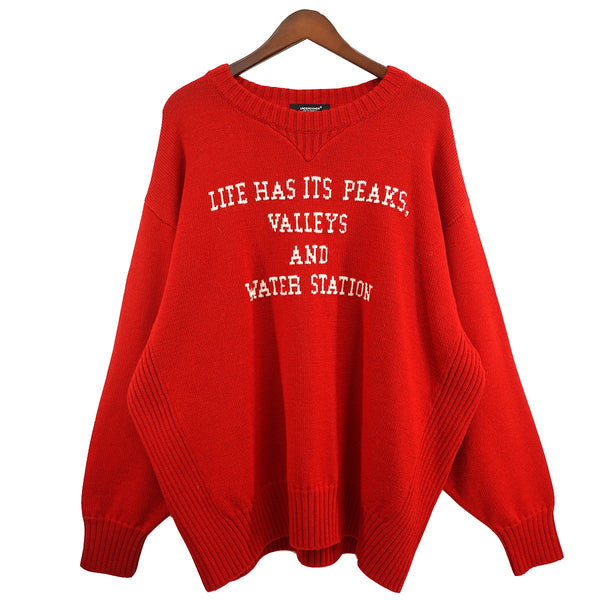 【今週末限定】UNDERCOVER Uロゴ クルーネック ニット レッド UNDERCOVER(アンダーカバー) 22AW VALLEYS Pullover Knit プルオーバー