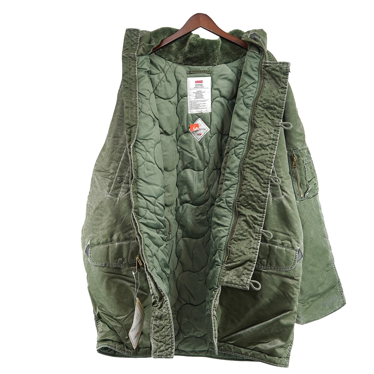 24AW Washed Flight Satin N-3B Parkaロゴ ウォッシュド フライト サテン N-3B パーカー 加工 ジャケット