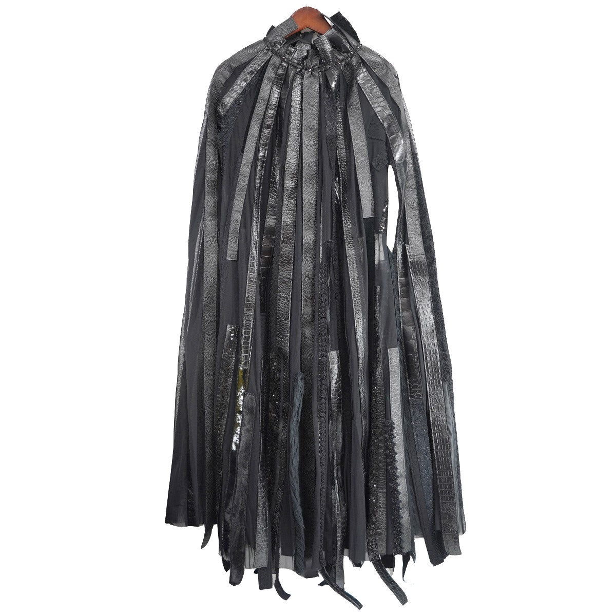 JUNYA WATANABE COMME des GARCONS 24AW フェイクレザー×シアー マルチファブリック ドレス 切替 ワンピース 古着・中古-1枚目のアイテム画像