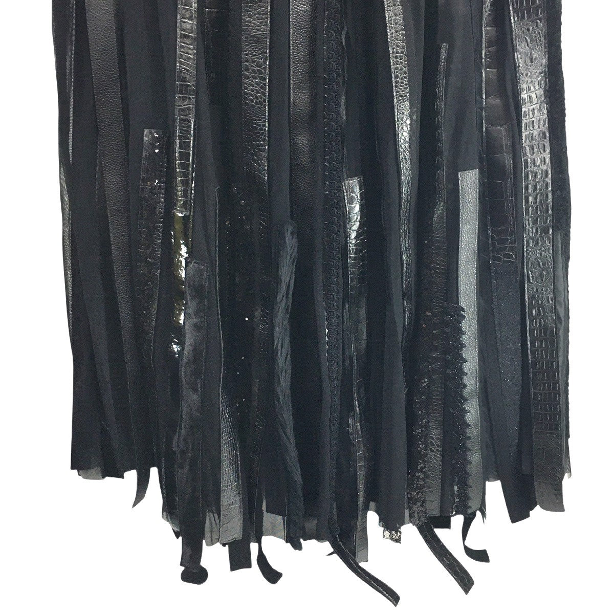 JUNYA WATANABE COMME des GARCONS 24AW フェイクレザー×シアー マルチファブリック ドレス 切替 ワンピース 古着・中古-4枚目のアイテム画像