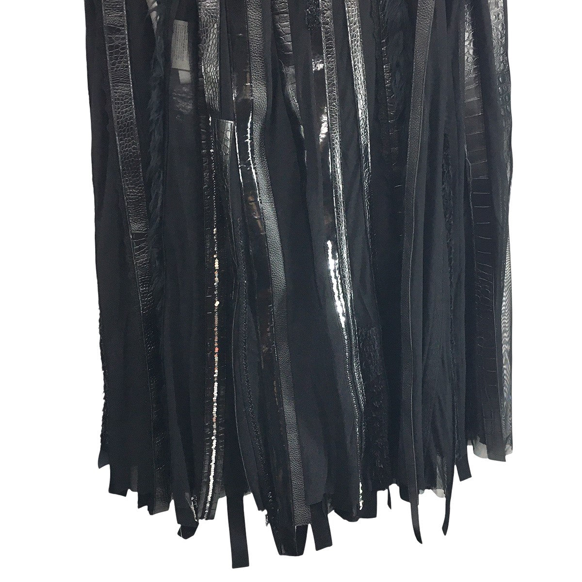 JUNYA WATANABE COMME des GARCONS 24AW フェイクレザー×シアー マルチファブリック ドレス 切替 ワンピース 古着・中古-6枚目のアイテム画像