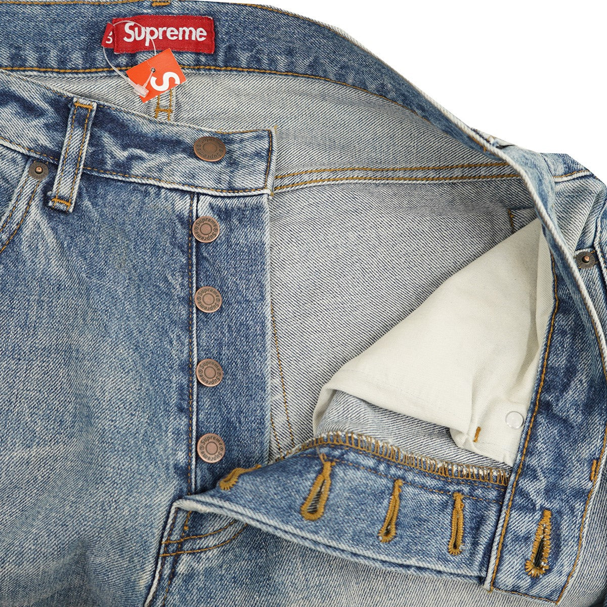 Supreme(シュプリーム) 24AW Distressed Loose Fit Selvedge Jeanディ