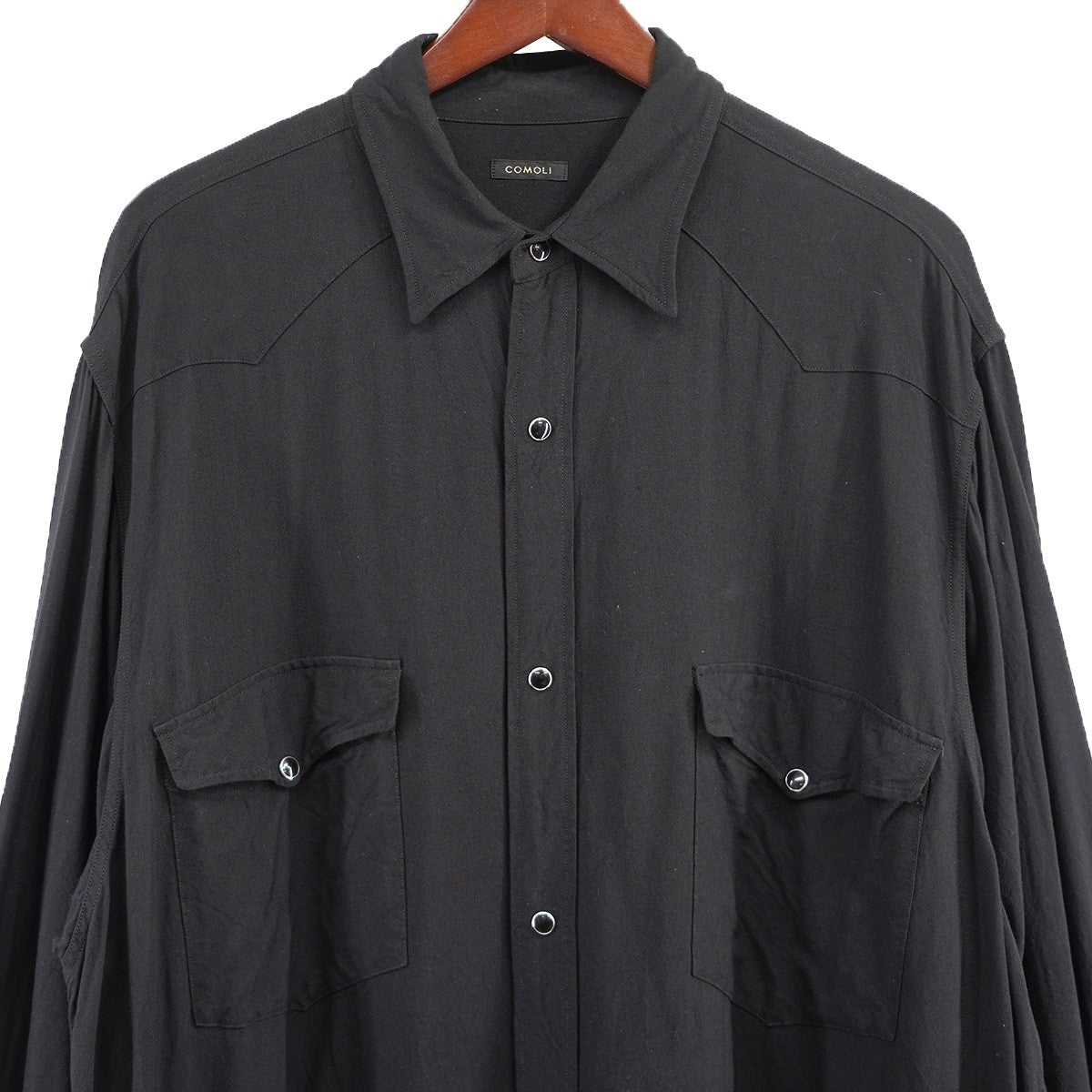 極美品 COMOLI 25SS レーヨン ウエスタンシャツ サイズ0 COMOLI(コモリ) 25SS レーヨン ウエスタンシャツ B01-02003