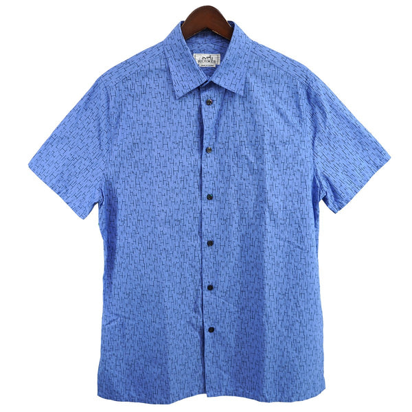 オールド　HERMES 幾何学模様 半袖シャツ HERMES(エルメス) OLD VINTAGE オールド ヴィンテージ H 総柄 半袖