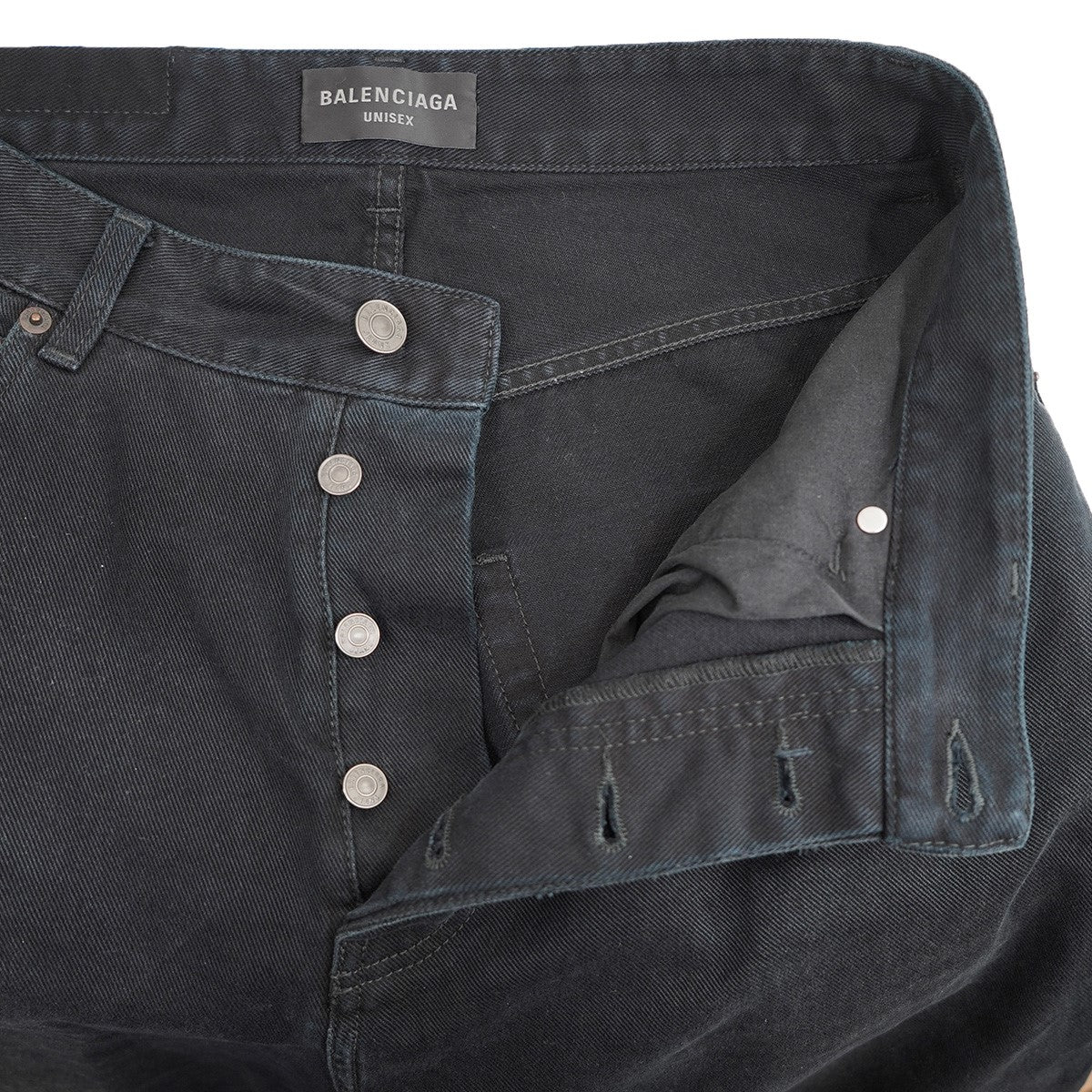 BALENCIAGA ブラック デニム BALENCIAGA バレンシアガ 22AW 659999 TBP47 DAMEGED STRAIGHT