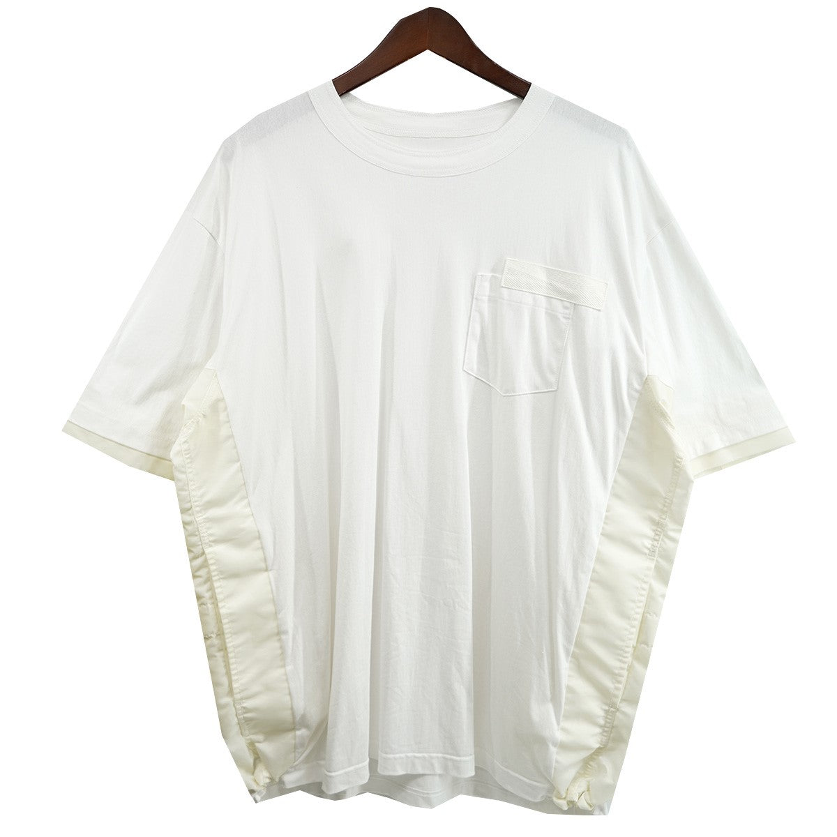 sacai 24AW Nylon Twill x Cotton Jersey T-Shirtナイロン ツイル 切替 コットン ポケット Tシャツ 古着・中古-1枚目のアイテム画像