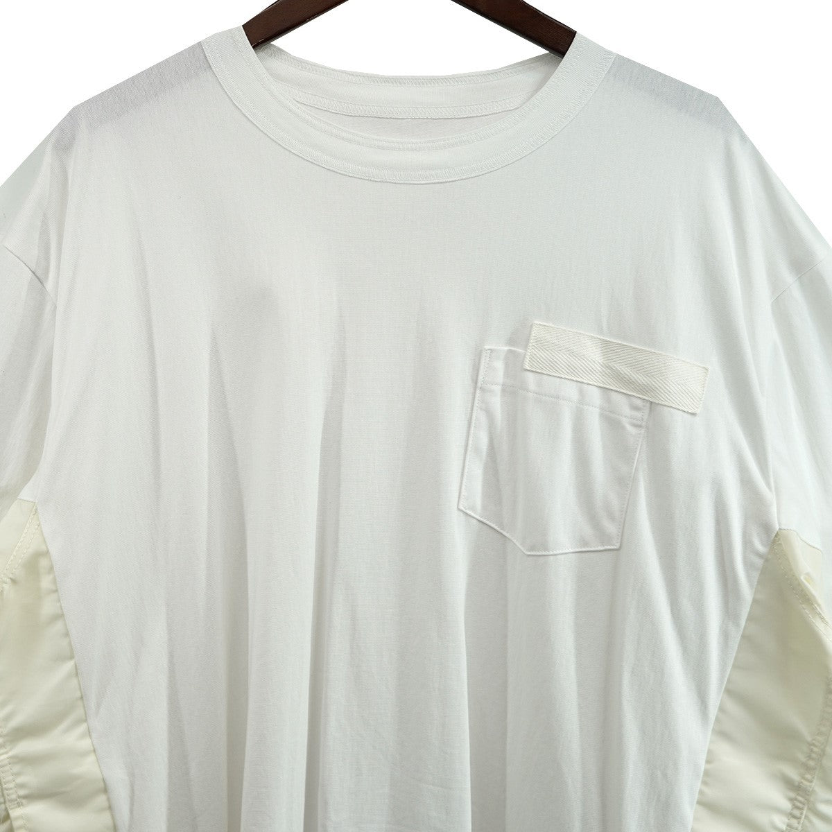 sacai 24AW Nylon Twill x Cotton Jersey T-Shirtナイロン ツイル 切替 コットン ポケット Tシャツ 古着・中古-2枚目のアイテム画像