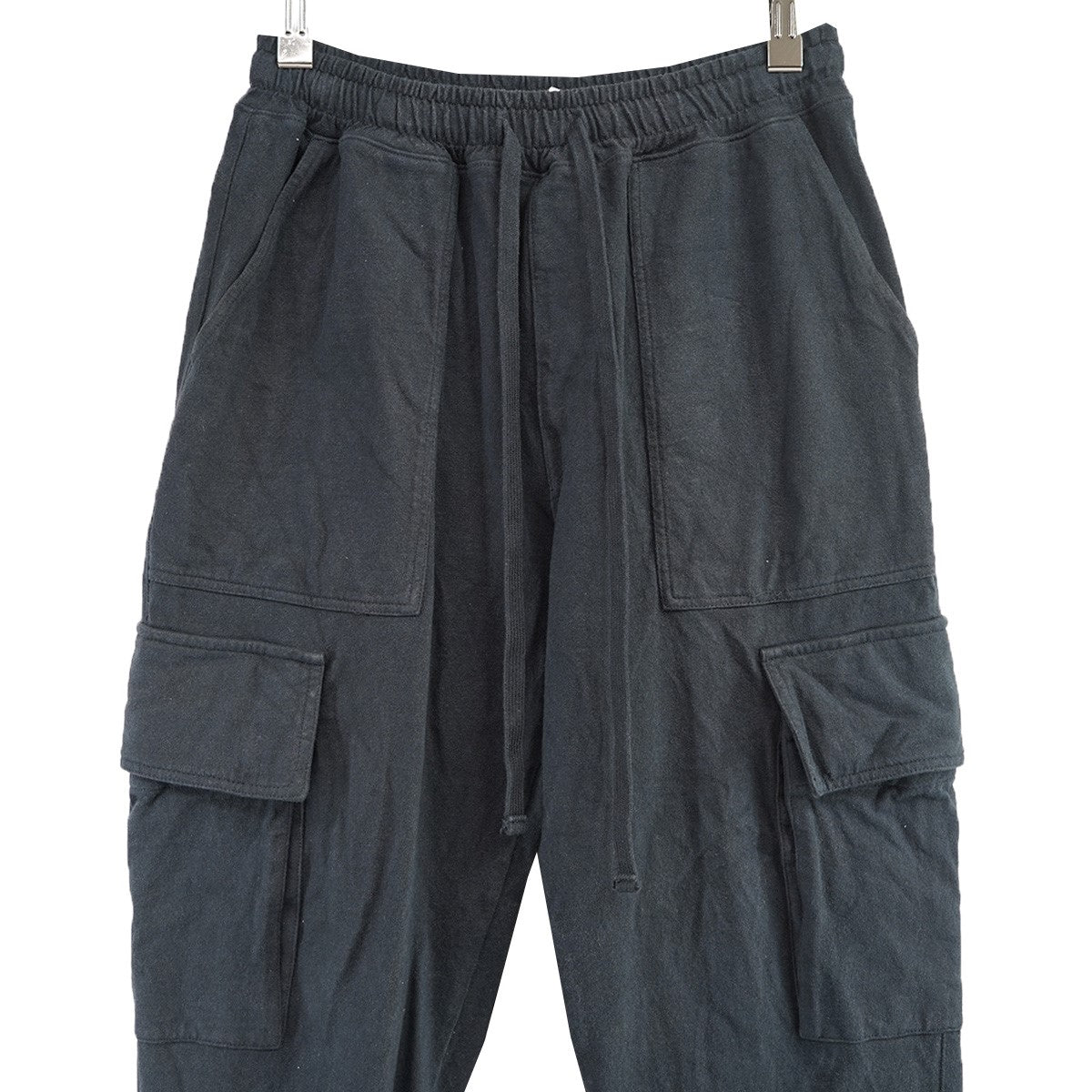 Light Basic Cargo Pants ／Vintage Black裾カットオフ ヴィンテージ 加工 ライト ベーシック カーゴ パンツ イージー スウェットパンツ