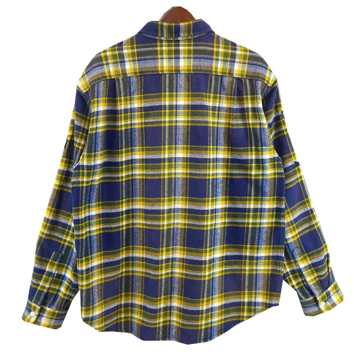 Supreme 25SS Old English Plaid Flannel Shirtオールドイングリッシュ ロゴ 袖刺繍 チェック プレイド フランネル シャツ 古着・中古-4枚目のアイテム画像