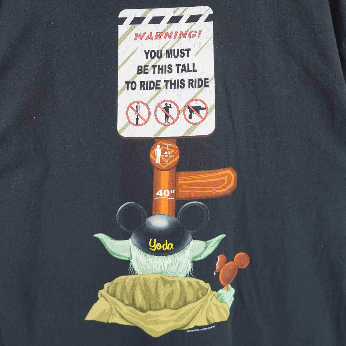 VINTAGE 2013 Disney Parks Star Wars Judge Me By My Size Mickey Yoda T-Shirtディズニー スターウォーズ ヨーダ ミッキー パークス Tシャツ 古着・中古-4枚目のアイテム画像