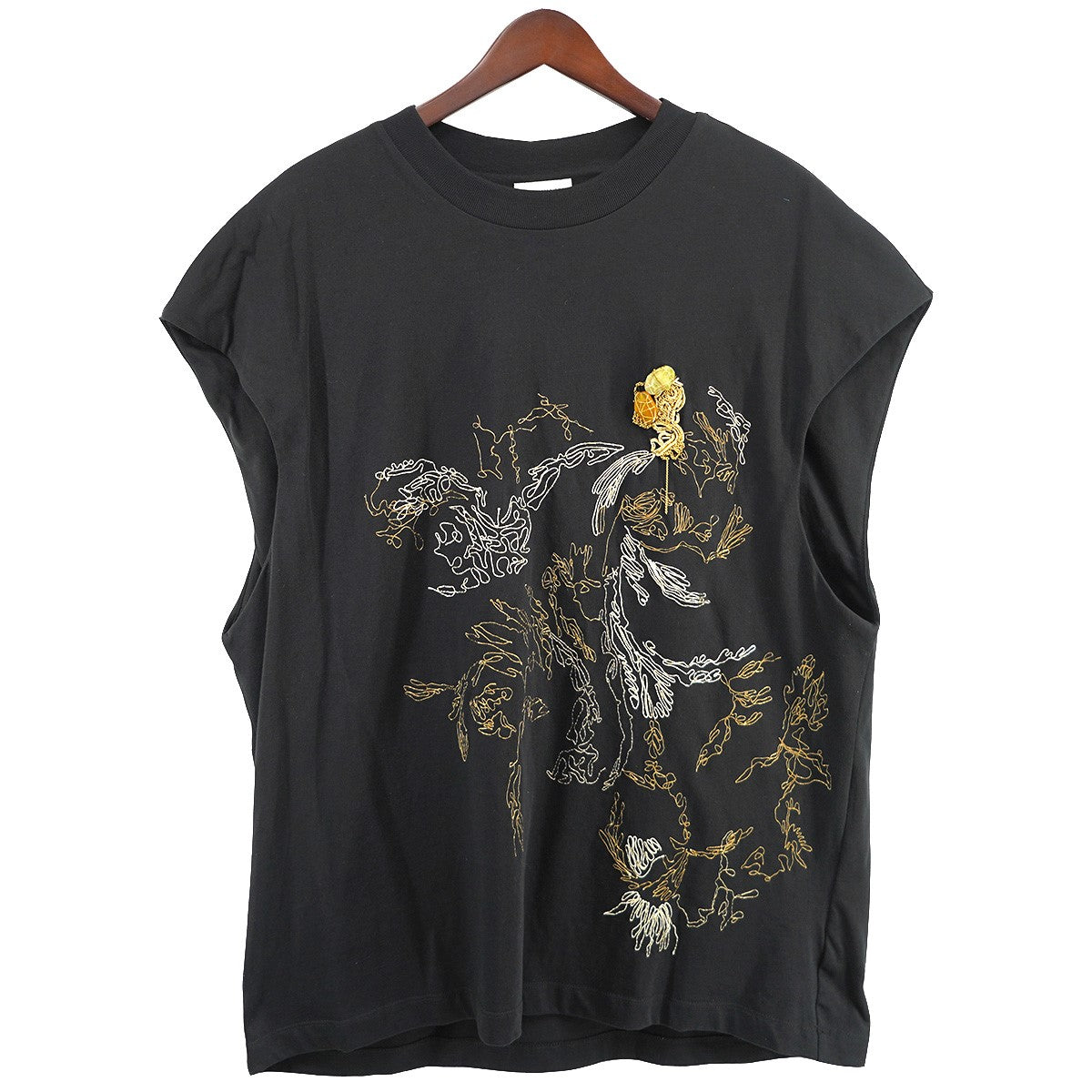 25SS 本人期 ラストコレクション HEMSWORTH EMB 1603MK SS TshirtEmbellished エンブロイダリー 装飾 スリーブレス ノースリーブ Tシャツ