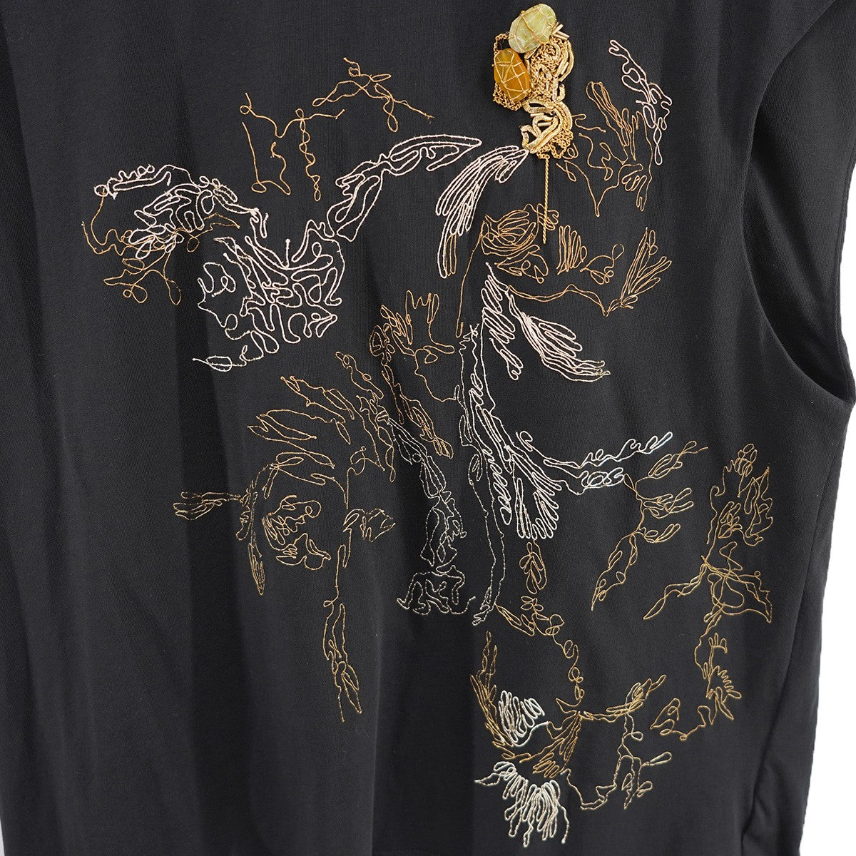 25SS 本人期 ラストコレクション HEMSWORTH EMB 1603MK SS TshirtEmbellished エンブロイダリー 装飾 スリーブレス ノースリーブ Tシャツ