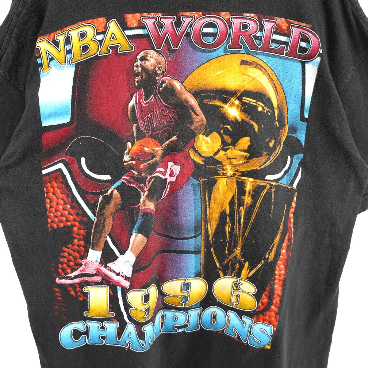 VINTAGE 90s NBA CHICAGO BULLS BOOTLEG RAP TEE CHAMPIONS 1996PIPPEN JORDAN RODMAN シカゴ ブルズ チャンピオンズ Tシャツ 古着・中古-6枚目のアイテム画像