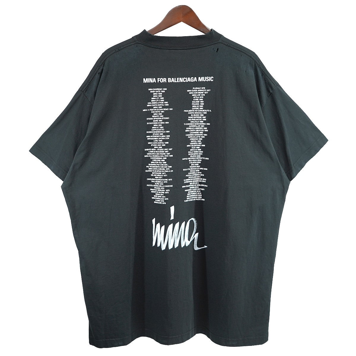 BALENCIAGA MINA Tシャツ ブラック Balenciaga Balenciaga Music Mina Series Oversized T-Shirt
