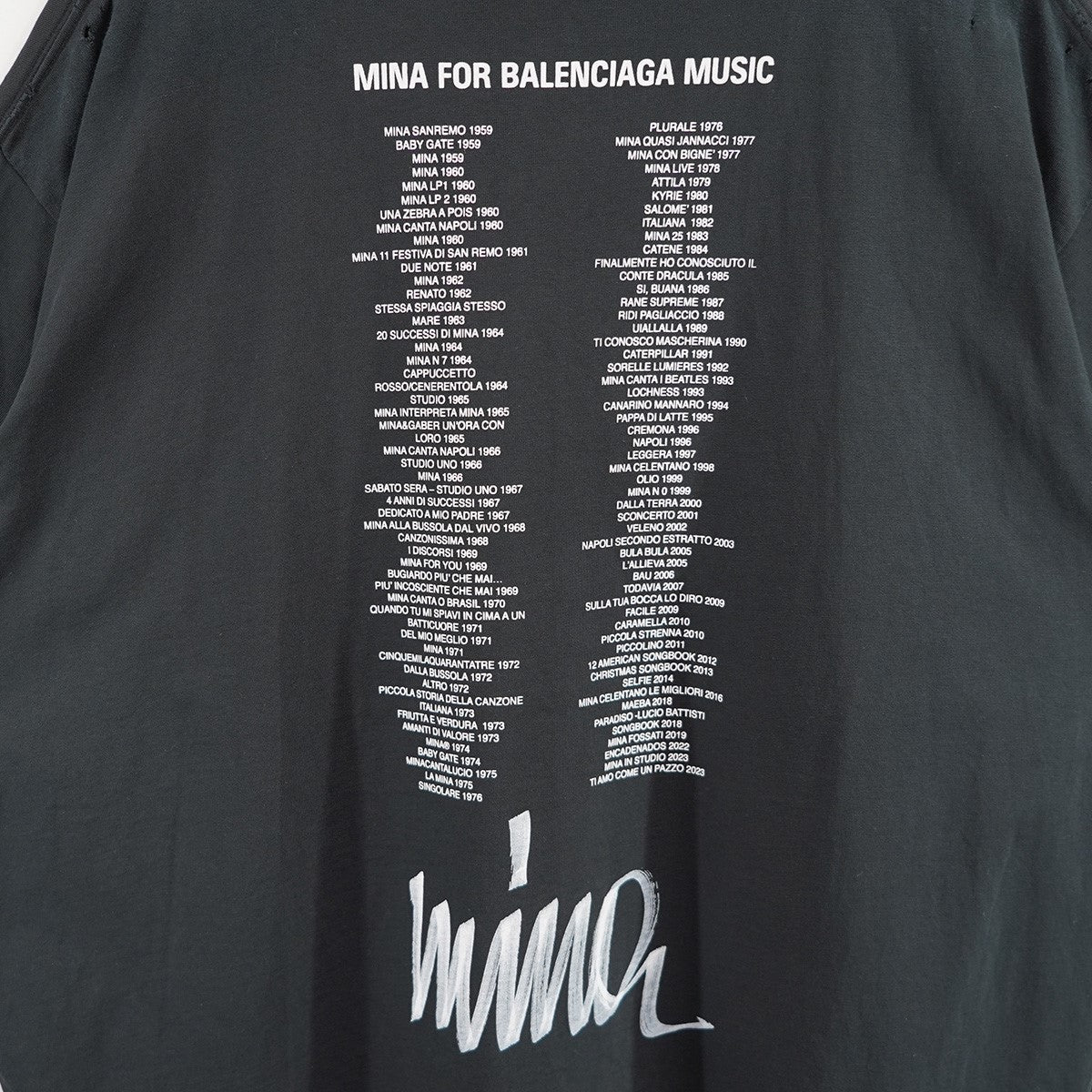 BALENCIAGA MINA Tシャツ ブラック Balenciaga Balenciaga Music Mina Series Oversized T-Shirt