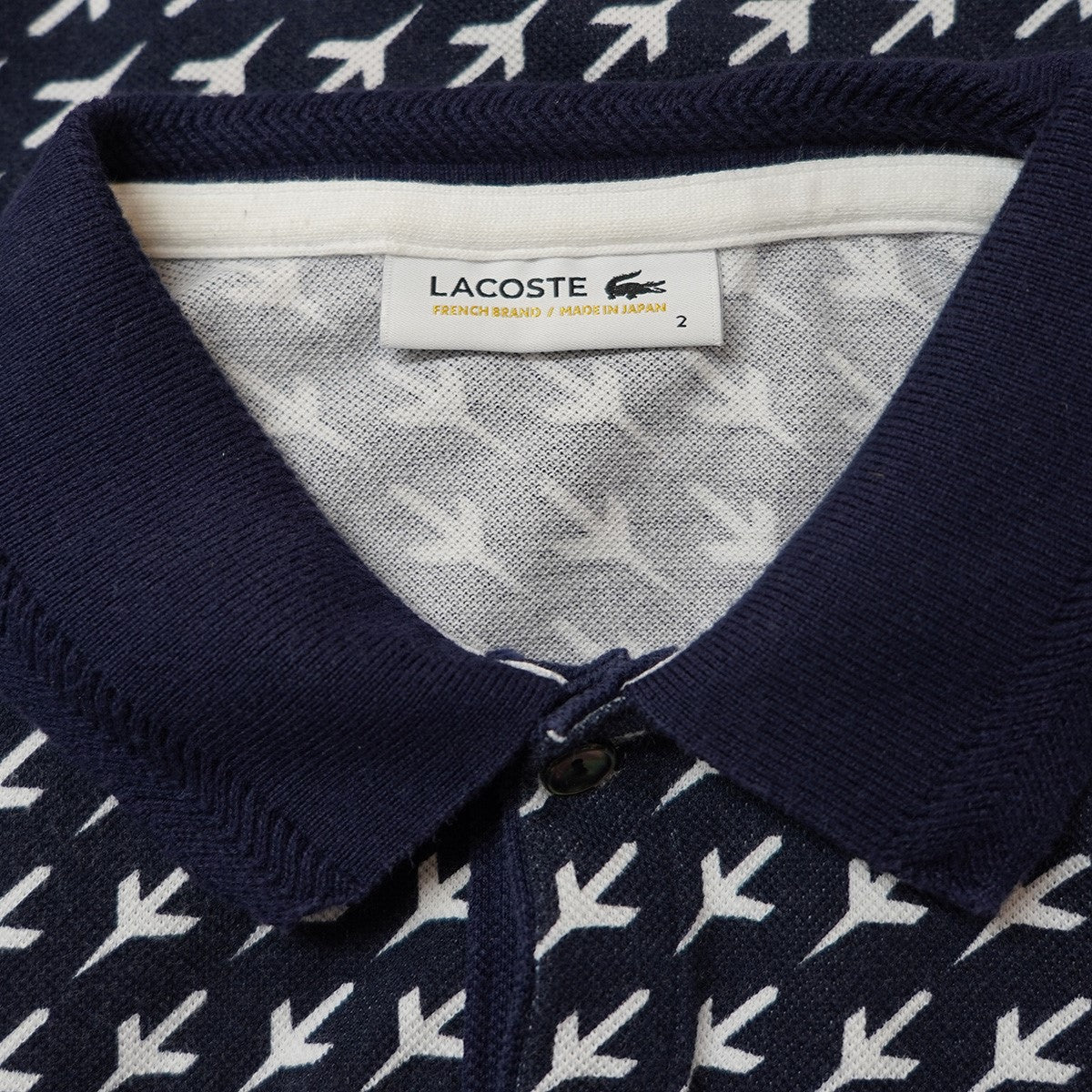 LACOSTE 総柄 SHORT SLEEVES マリーン 半袖ポロシャツ 古着・中古-5枚目のアイテム画像