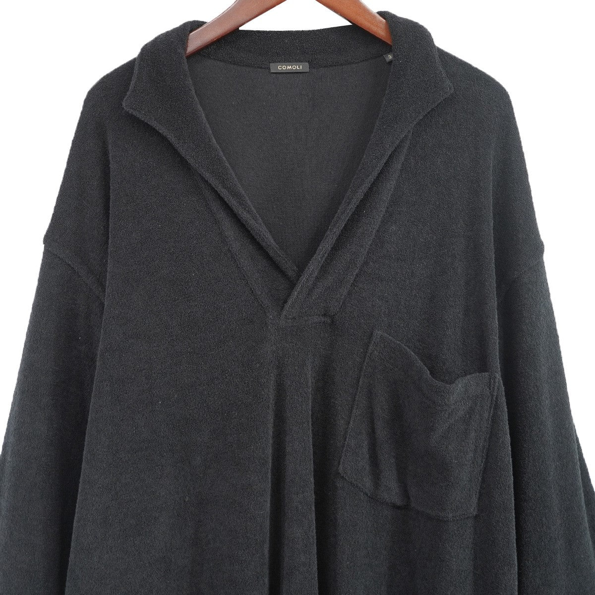 COMOLI パイルスキッパーシャツ　size3 COMOLI (コモリ) パイル スキッパーシャツ [BLACK]