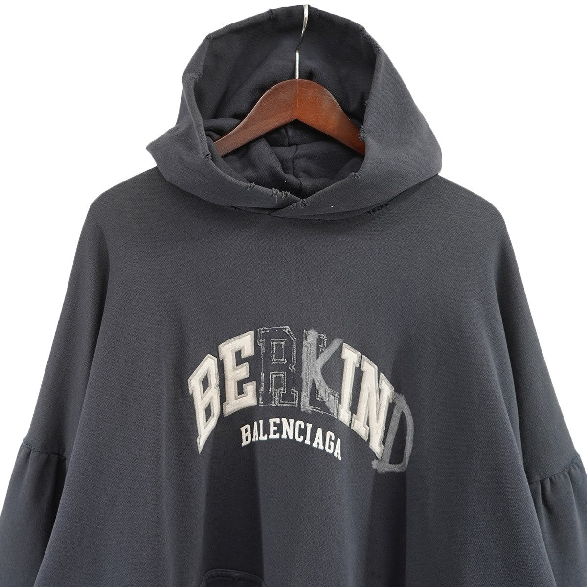 【美品】バレンシアガ ダメージ加工 パーカー オーバーサイズ BALENCIAGA(バレンシアガ) 23SS Large Fit Hoodie オーバーサイズ