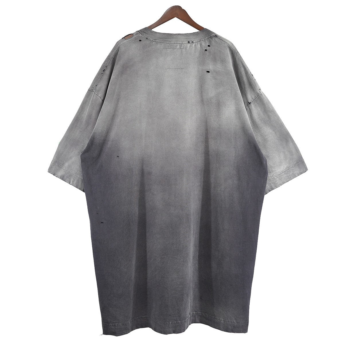 24AW BLEACHED HUGE TEE-BLACK サンフェイデッドライクヒュージVintage ヴィンテージ ダメージ加工 ロング オーバーサイズ Tシャツ