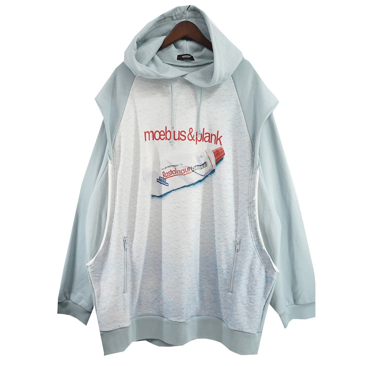 25AW 前身総柄カットオフレイヤーフーディー Rastakrautアーティストデュオ Moebius ＆ Plank アートワーク オーバーサイズ パーカー