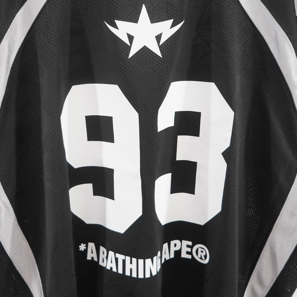 A BATHING APE 25SS LINE CAMO JACQUARD RELAXED FIT FOOTBALL JERSEYロゴ ジャガード フットボール ジャージー Tシャツ 古着・中古-5枚目のアイテム画像