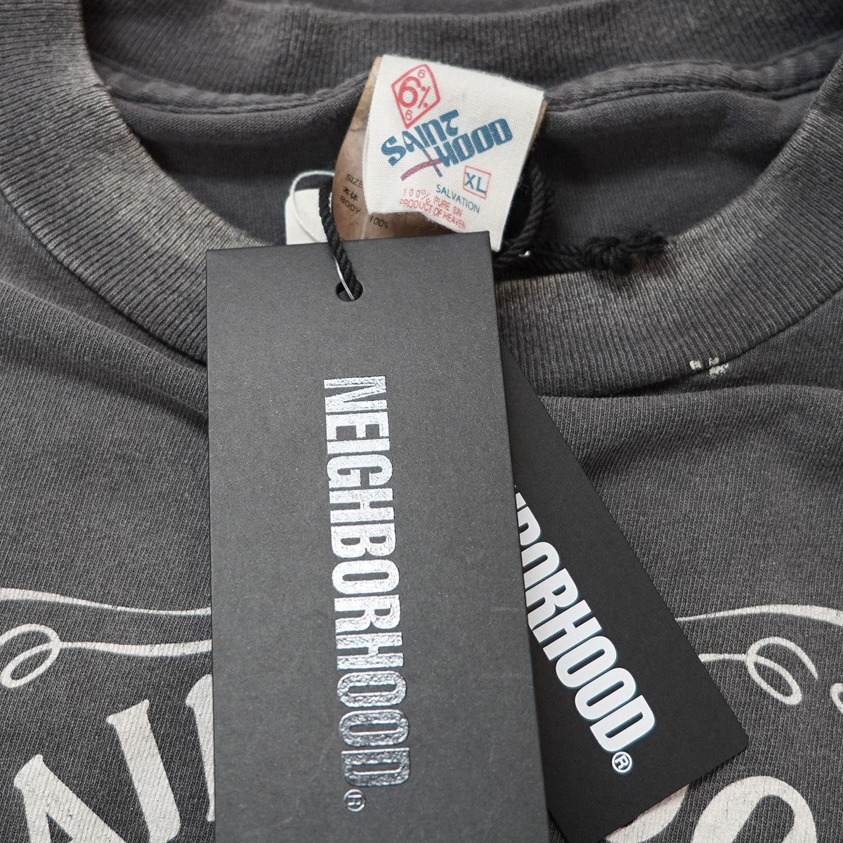 25SS SS Tee STHD．FEARLESS Blackコラボ ロゴ Vintage ヴィンテージ ダメージ 汚れ加工 Tシャツ
