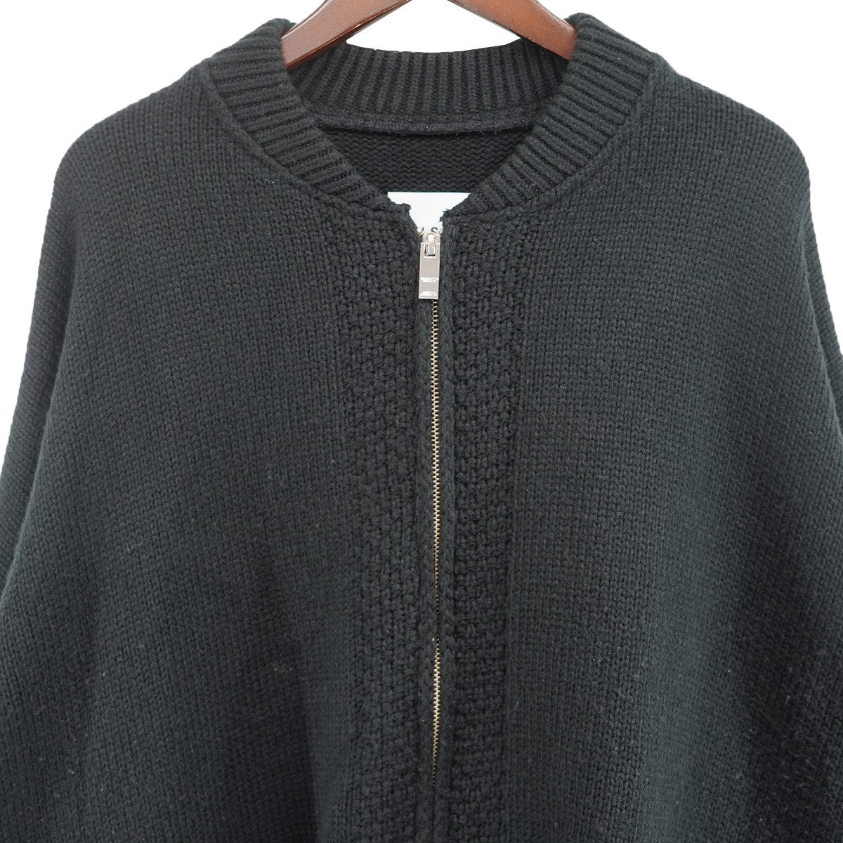 SISE(シセ) 23AW KNIT BALLOON BLOUSONシルク混 ジップ ニット