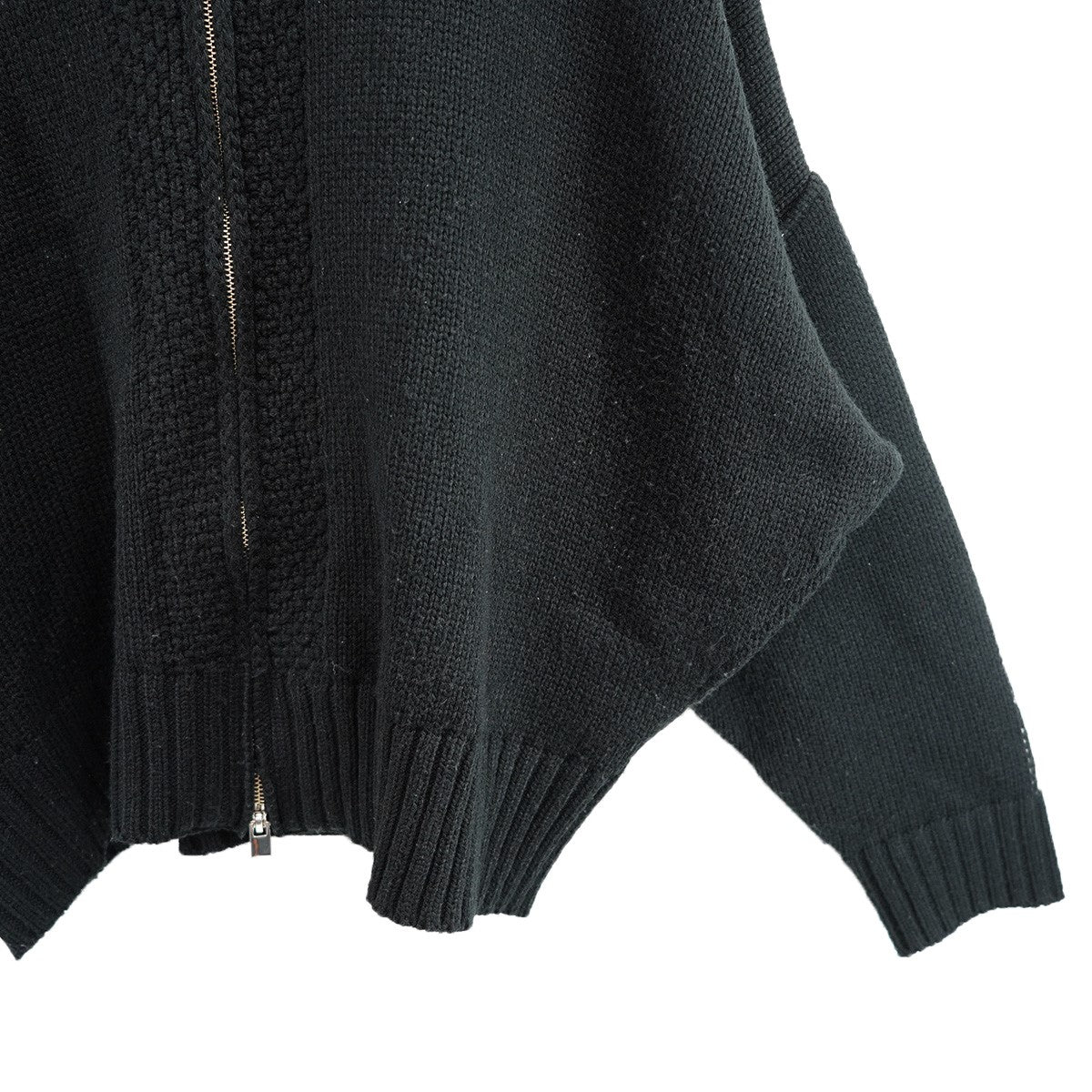 SISE(シセ) 23AW KNIT BALLOON BLOUSONシルク混 ジップ ニット