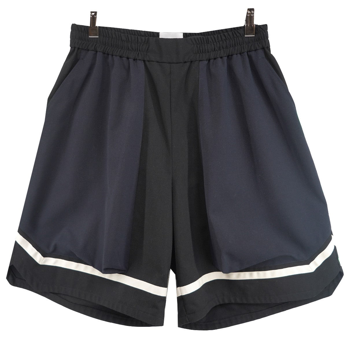 Sise 24SS Harf Pantsウール混 バルーンシルエット ライン イージー ワイド ショーツ ハーフ パンツ 古着・中古-1枚目のアイテム画像
