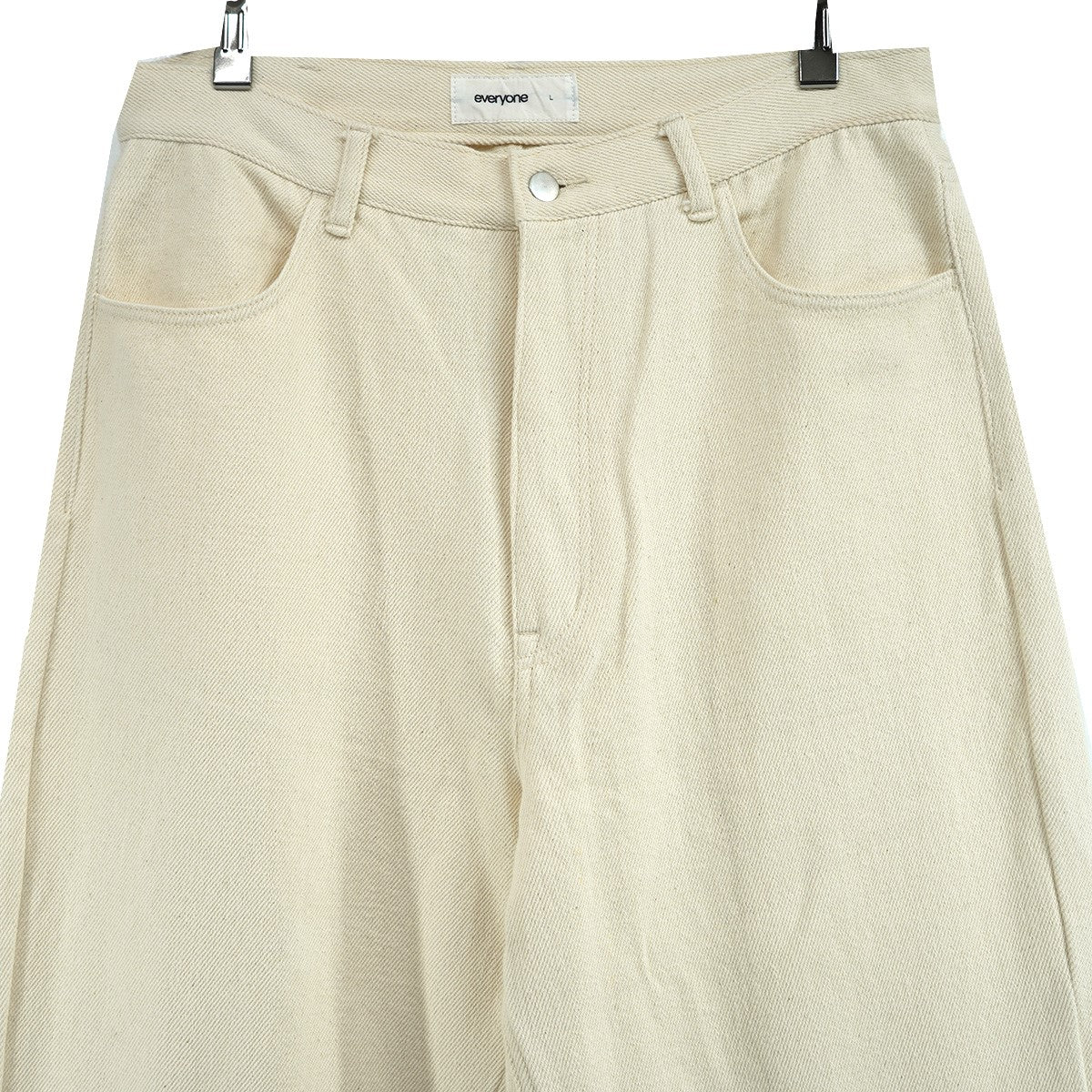 パンツ everyone soft denim pants (ECRU) M everyone soft denim pants (ECRU) 希少Lサイズ】everyone soft denim