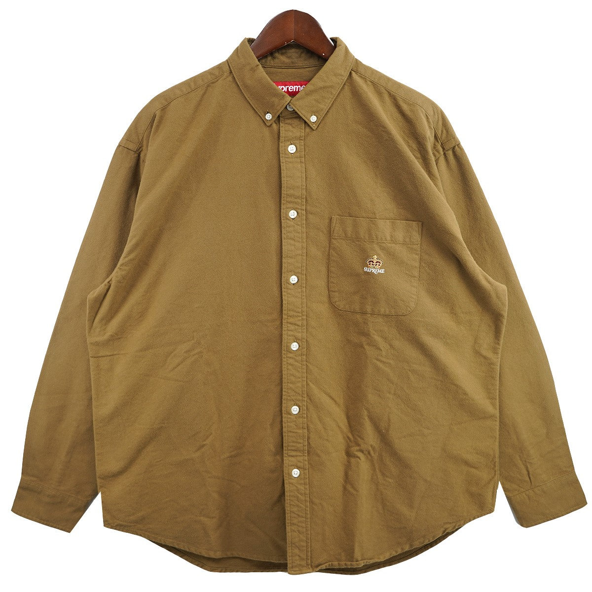 Loose Fit Flannel Oxford Shirtクラウン ロゴ ルーズフィット フランネル オックスフォード シャツ ネルシャツ