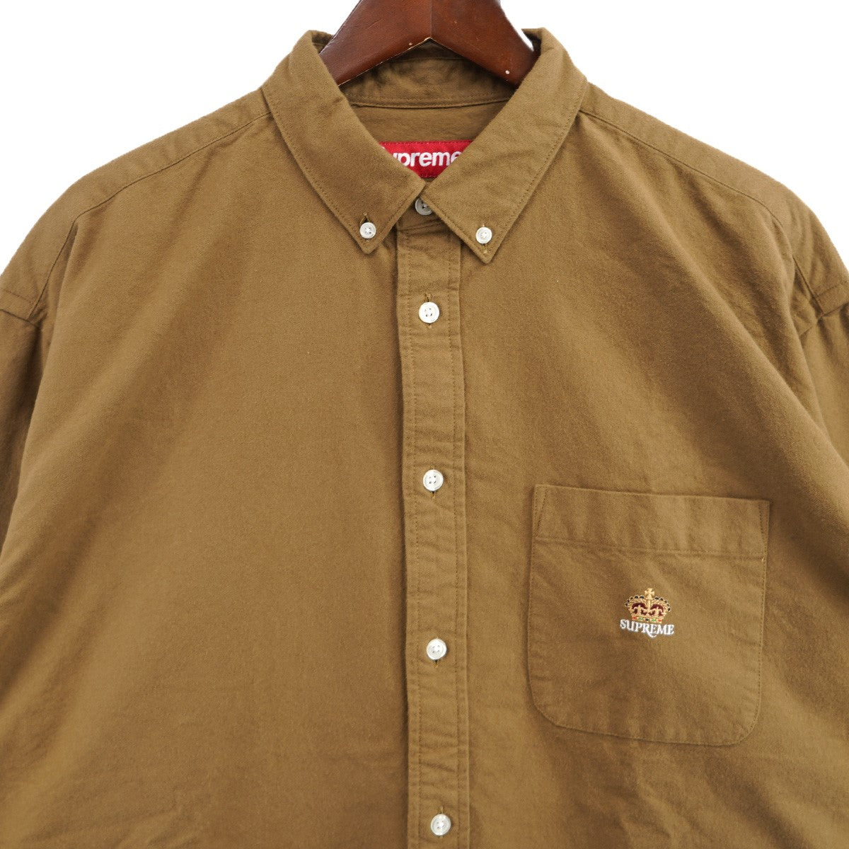 Loose Fit Flannel Oxford Shirtクラウン ロゴ ルーズフィット フランネル オックスフォード シャツ ネルシャツ