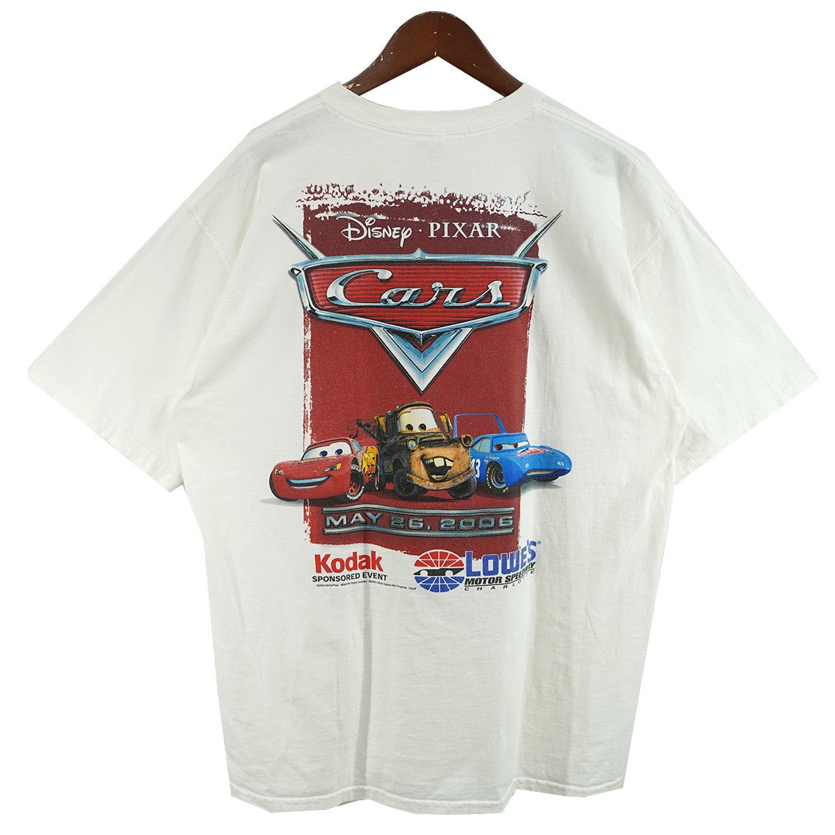 06s Disney PIXAR Cars Promo Lightning McQueen Vintage Race T-Shirt Teeディズニー ピクサー カーズ 映画 ムービー Tシャツ