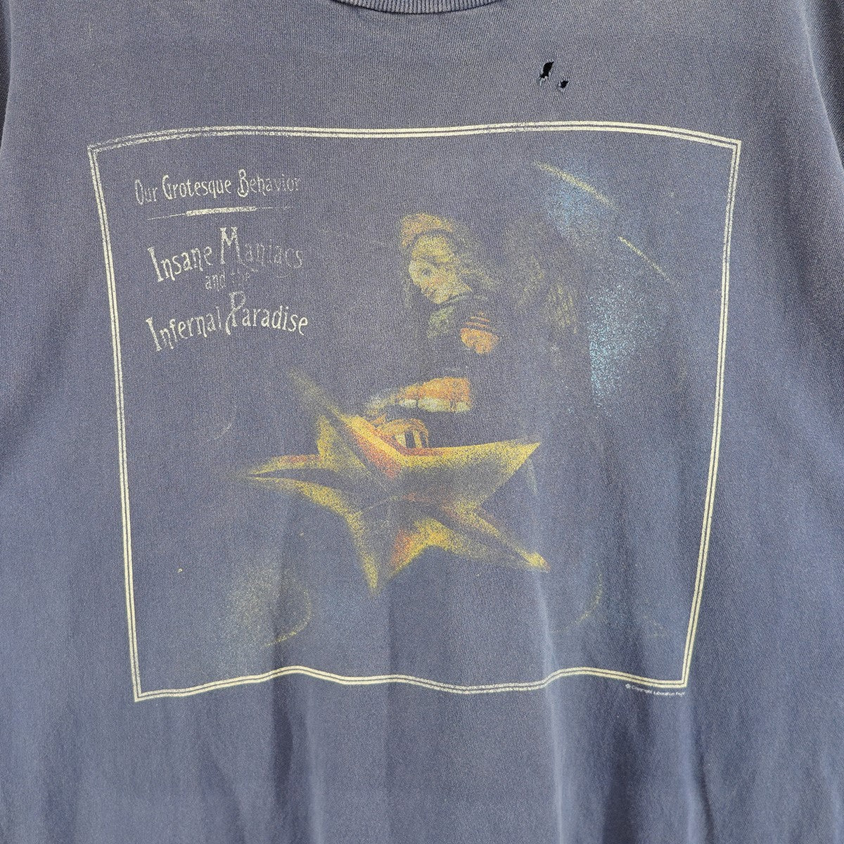 SAINT MICHAEL×CPFM（Cactus Plant Flea Market） 24AW CP SS TEE／ STAR ／ NAVYコラボ スター Vintage ヴィンテージ ダメージ 加工 Tシャツ 古着・中古-4枚目のアイテム画像