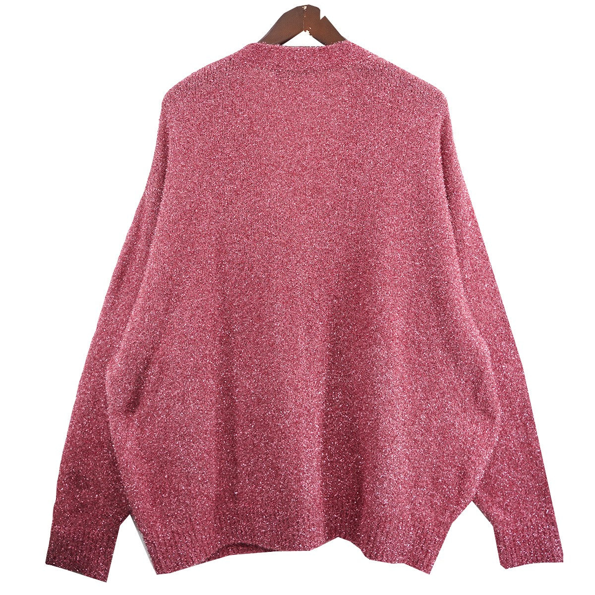 25AW cardigan sweater in a reddish-pinkスパークル ニット カーディガン